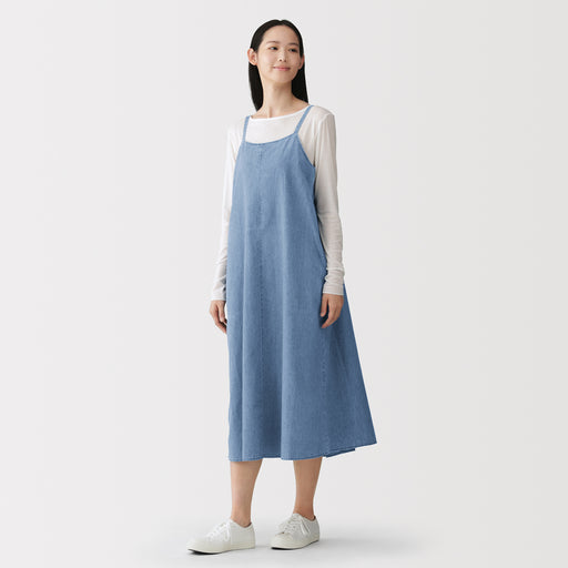 Kapok Blend Denim Cami Dress MUJI