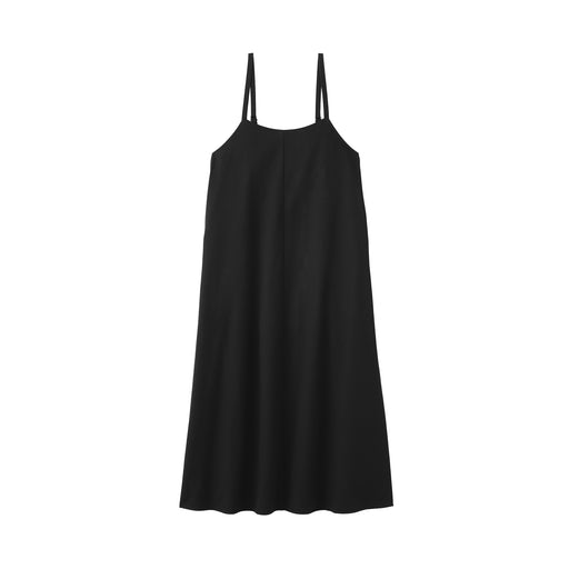 Kapok Blend Twill Cami Dress Black MUJI