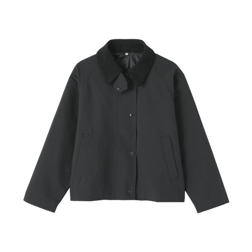 Corduroy Collar Short Blouson Black MUJI