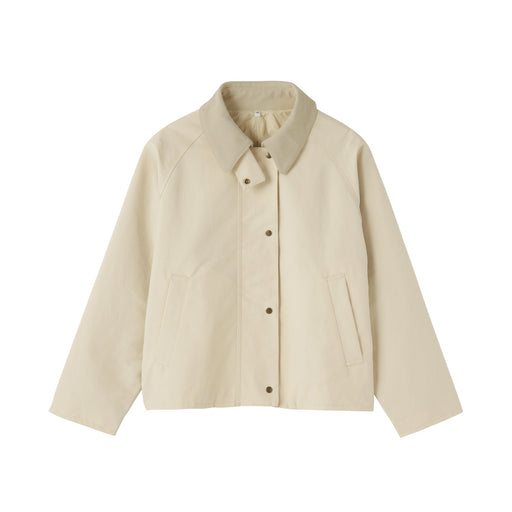 Corduroy Collar Short Blouson Ivory MUJI