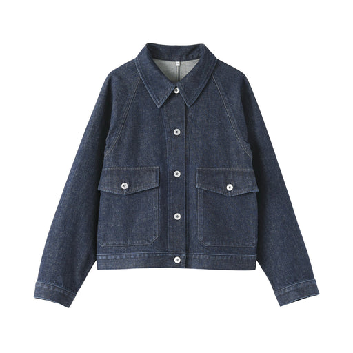 Kapok Blend Denim Jacket Dark Navy MUJI