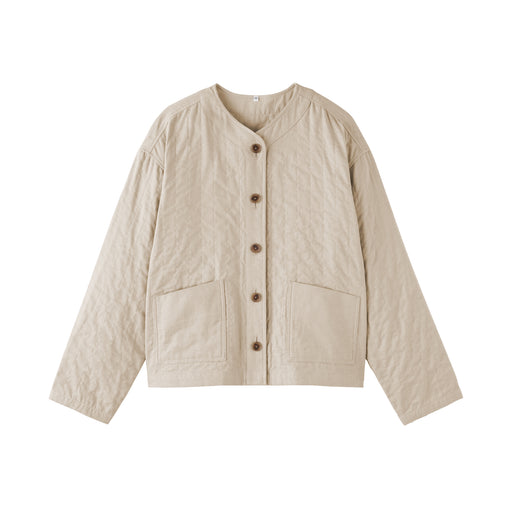 #WK51 Kapok Blend Quilted Jacket BD12526S Light Beige MUJI