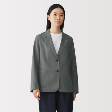 Hemp Blend Twill Tailored Jacket MUJI