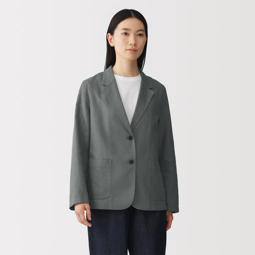 Hemp Blend Twill Tailored Jacket MUJI