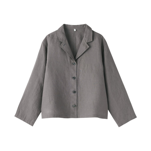 Linen Shirt Jacket Charcoal Gray MUJI