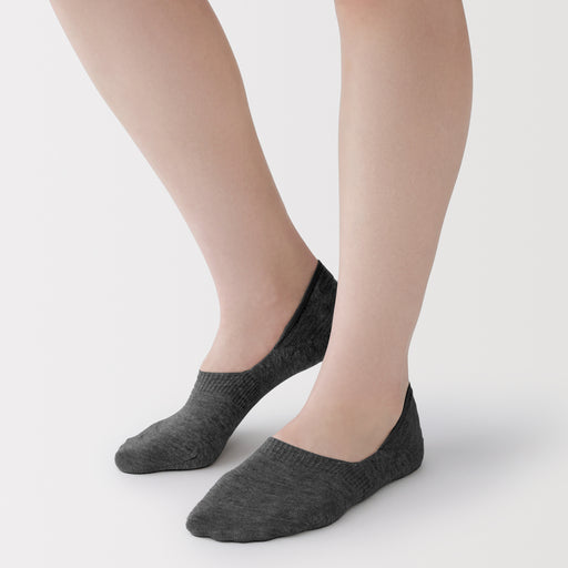 Silicone Grip No-Show Socks Charcoal Gray 23-25cm (US W7-9 M5-7.5) MUJI