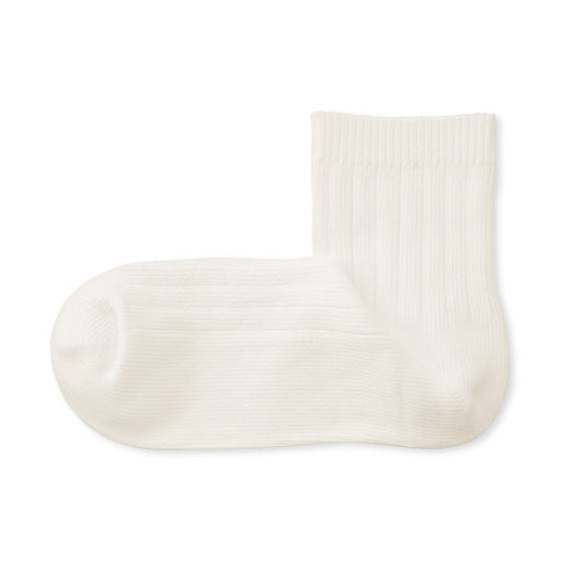 Loose Top Short Socks Off White MUJI