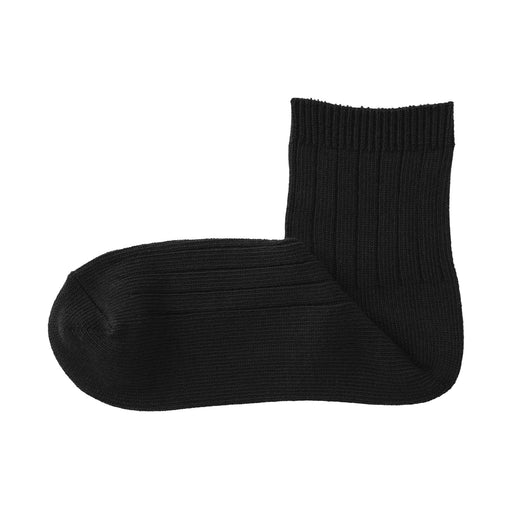Loose Top Short Socks Black MUJI
