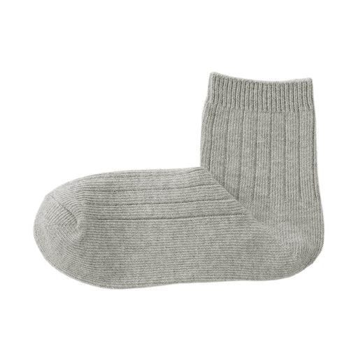 Loose Top Short Socks Gray MUJI