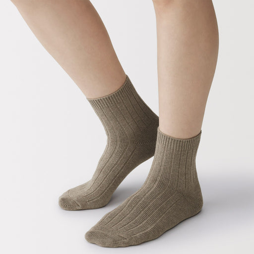 Loose Top Short Socks Mocha Brown MUJI