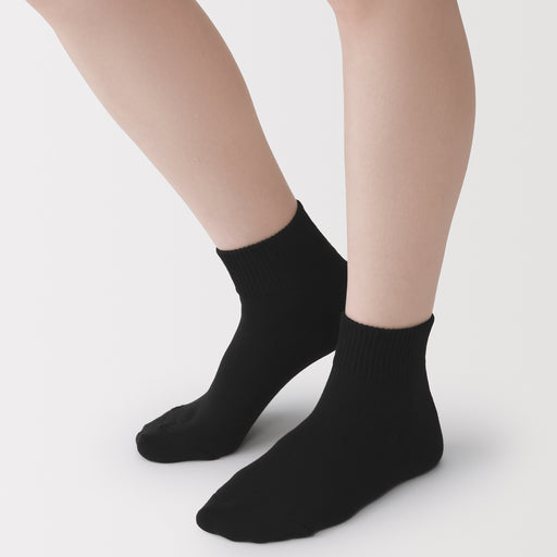 Pile Short Socks Black 23-25cm (US W7-9 M5-7.5) MUJI
