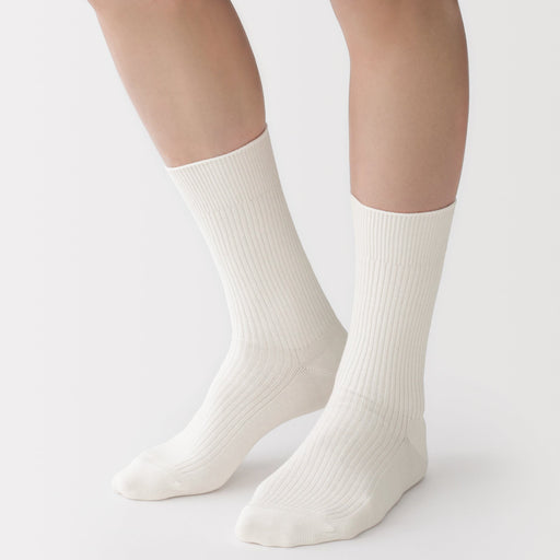 Ribbed Socks Off White MUJI