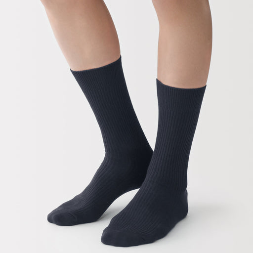 Ribbed Socks Dark Navy MUJI