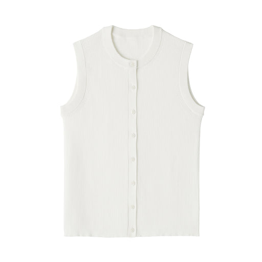 Labo High-Twist Cotton Knit Vest Off White MUJI