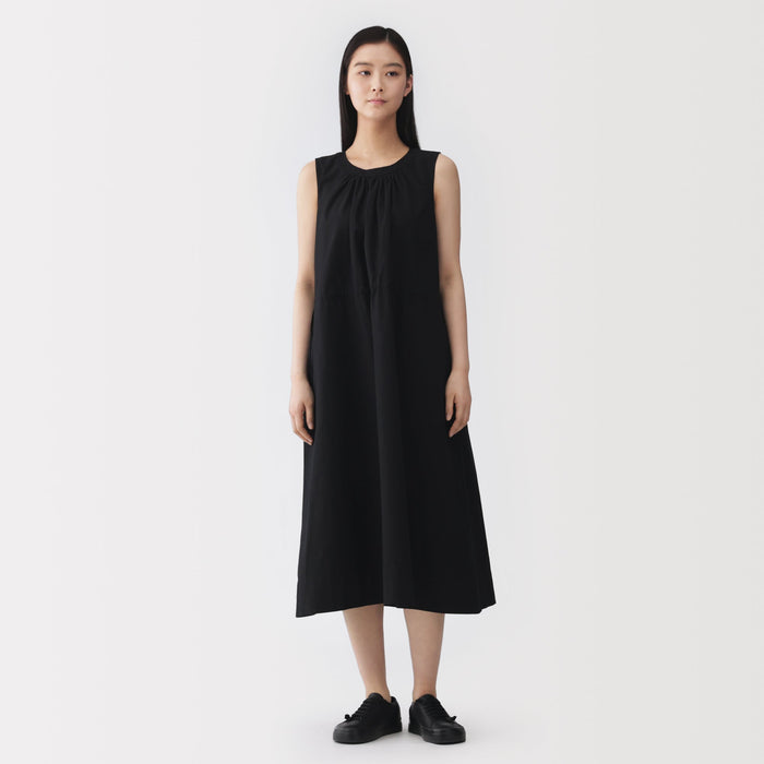 muji black dress Broadcloth Sleeveless Dress