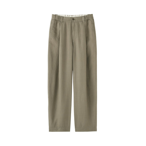 Labo Linen Lyocell Wide Pants Khaki MUJI