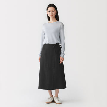Hemp Blend Twill Wrap Skirt MUJI