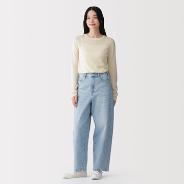 Kapok Blend Denim Cocoon Pants MUJI