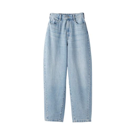 Kapok Blend Denim Cocoon Pants Light Blue MUJI