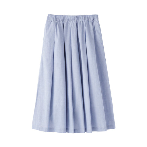 Cool Touch Gathered Skirt Saxe Blue Stripe MUJI
