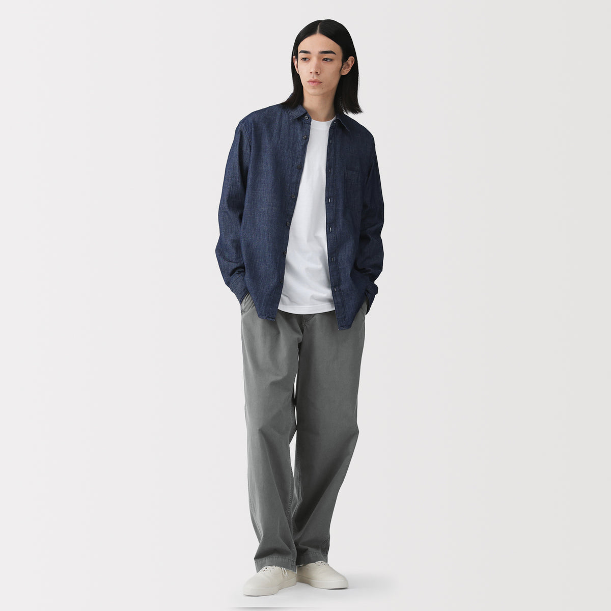 MUJI — Cotton Dyed Easy Pants