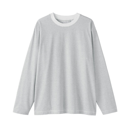 Jersey Crewneck T-Shirt White Stripe MUJI