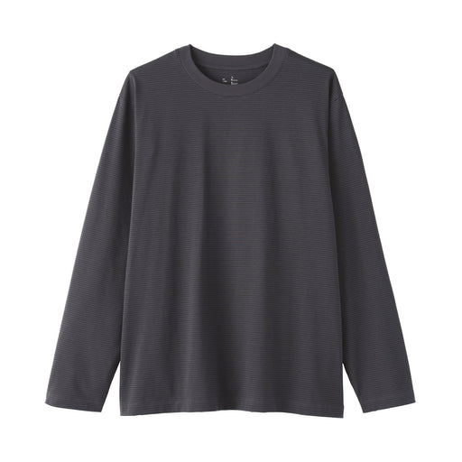 Jersey Crewneck T-Shirt Dark Gray Stripe MUJI