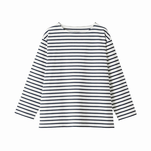 Heavyweight Boatneck T-Shirt White Stripe MUJI