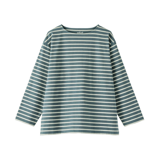 Heavyweight Boatneck T-Shirt Smoky Blue Pattern MUJI