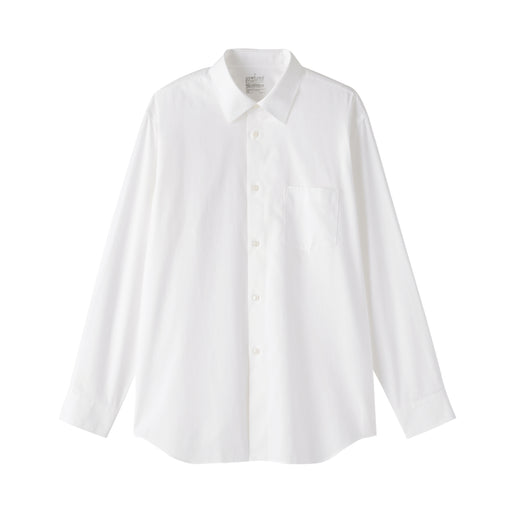 Cotton Semi-Spread Collar Shirt White MUJI