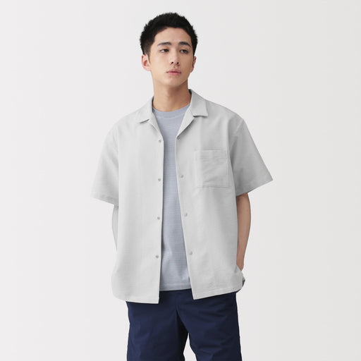 Breathable Seersucker Open Collar Shirt MUJI