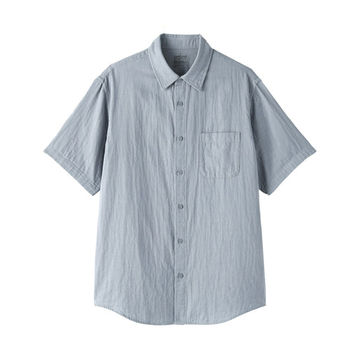 Kapok Blend Double Gauze Shirt Light Blue MUJI