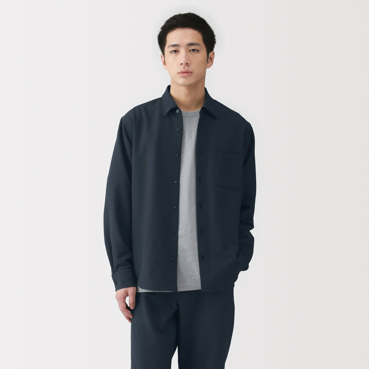 Breathable Seersucker Shirt | Men's Spring Tops | MUJI USA