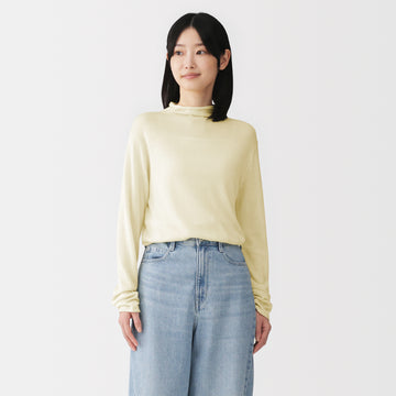 Lyocell Blend Mockneck Sweater MUJI