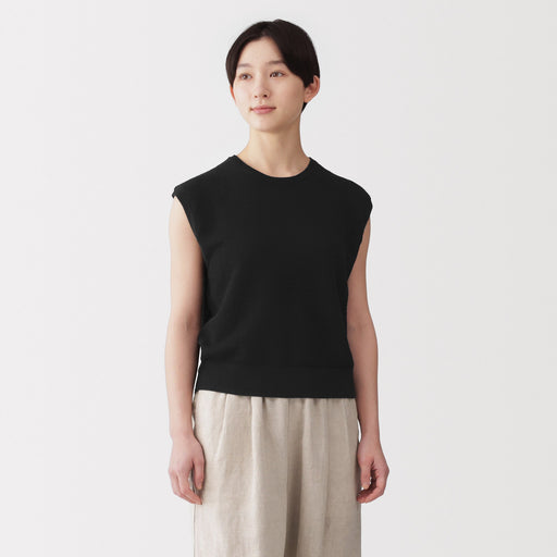 High-Twist Cotton Sleeveless Sweater MUJI