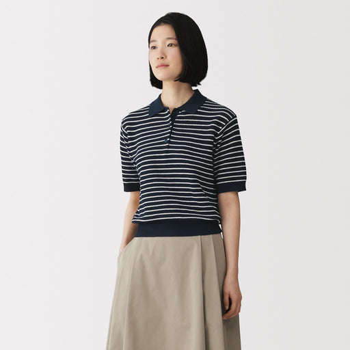 High-Twist Cotton Polo Sweater MUJI