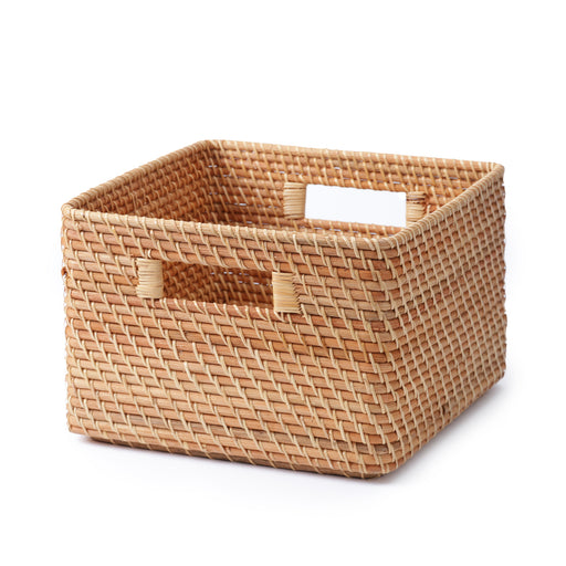 Rattan Square Storage with Handle - Large W13.8 x D14.2 x H9.4" Large W13.8 x D14.2 x H9.4" MUJI