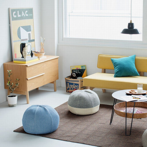 IDÉE Mini PUUF Cover - Blue (Cushion Sold Separately) MUJI