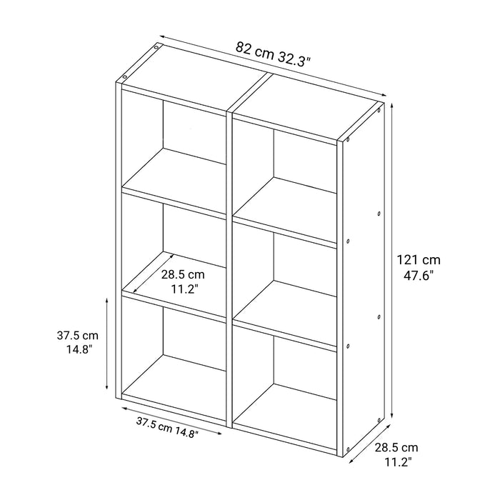 Oak Compartment Stacking Shelf 3 x 2 | Furniture | MUJI USA