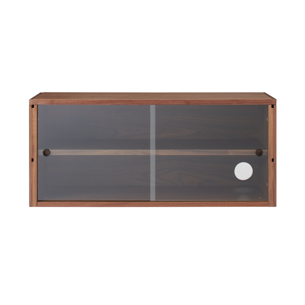 SUS Shelving Unit Box with Glass Door - Walnut | MUJI USA