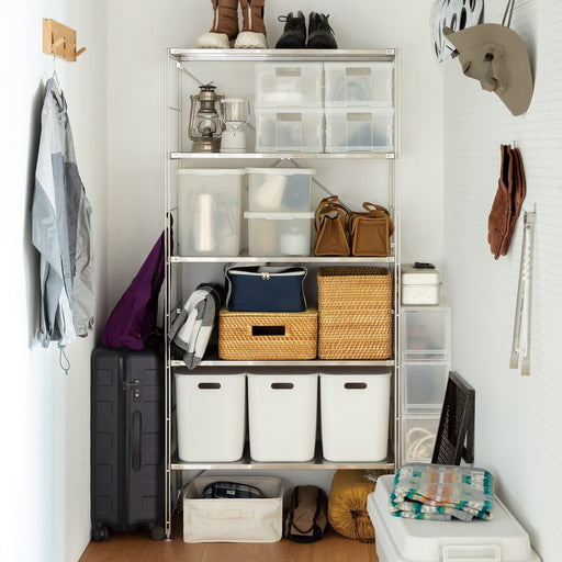 SUS Shelving Unit - Stainless Steel - Wide - Large Default Title MUJI