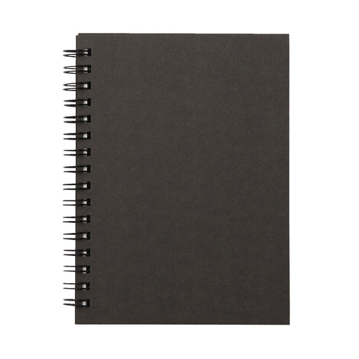 A6 Recycled Paper Double Ring Blank Notebook - Dark Gray A6 MUJI