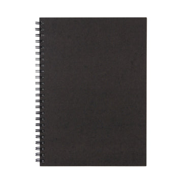 A5 Recycled Paper Double Ring Blank Notebook - Dark Grey A5 MUJI