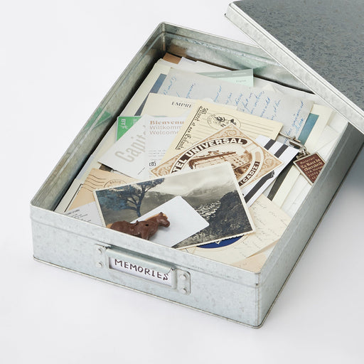 Tin Box - Large (W10.2 x D13.4 x H3.3") MUJI