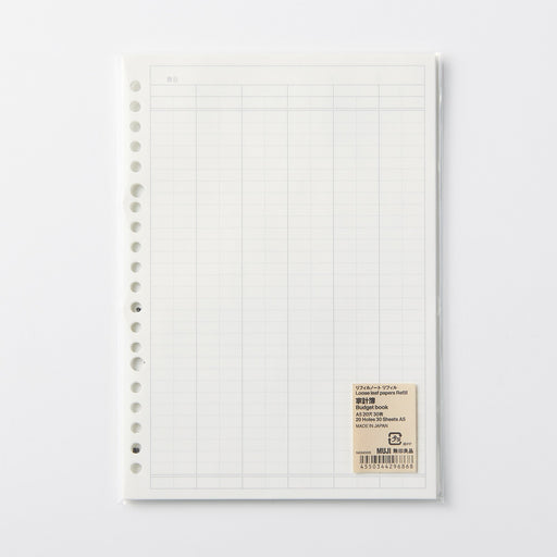 A5 Budget Book Loose Leaf Papers Refill MUJI