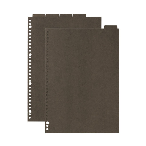 A4 Paper Binder Divider Dark Gray - 30 Holes (5 Pack) MUJI