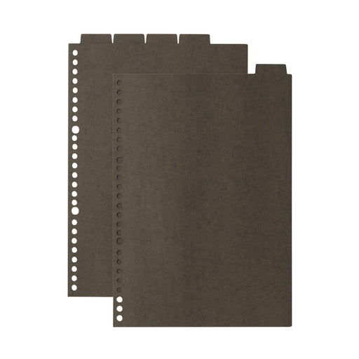 B5 Paper Binder Divider Dark Gray - 26 Holes (5 Pack) MUJI