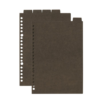 A5 Paper Binder Divider Dark Gray - 20 Holes (5 Pack) MUJI