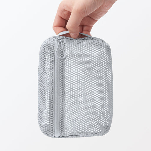 Gusset Mesh Case Small - Gray MUJI