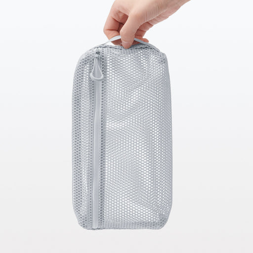 Gusset Mesh Case Medium - Gray MUJI